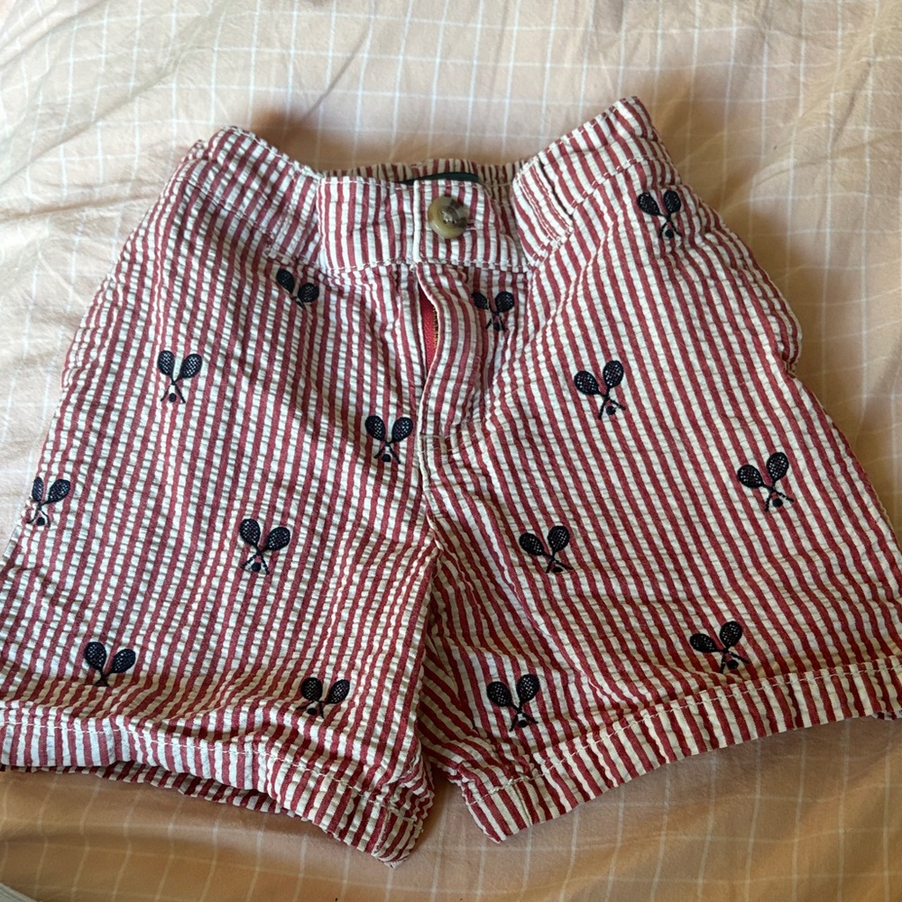 Boys polo Ralph lauren Red and White Striped Shorts size 24m
